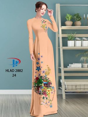 Vải Áo Dài Hoa In 3D AD HLAD 2882 36