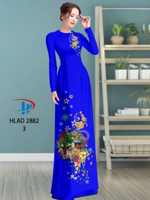Vải Áo Dài Hoa In 3D AD HLAD 2882 40