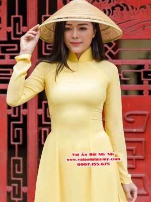 Vải Áo Dài Thái Tuấn Trơn Màu Vàng Nhạt AD TRON VangNhat 5