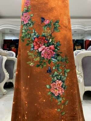 Vải Áo Dài Nhung In Hoa Và Trang Trí AD DL 9203 7