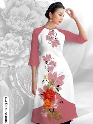 Vải Áo Dài Hoa In 3D AD GH8133 22