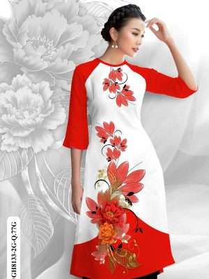 Vải Áo Dài Hoa In 3D AD GH8133 28