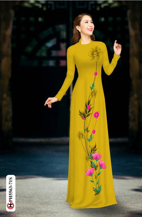 Vải Áo Dài Hoa In 3D AD PH5563