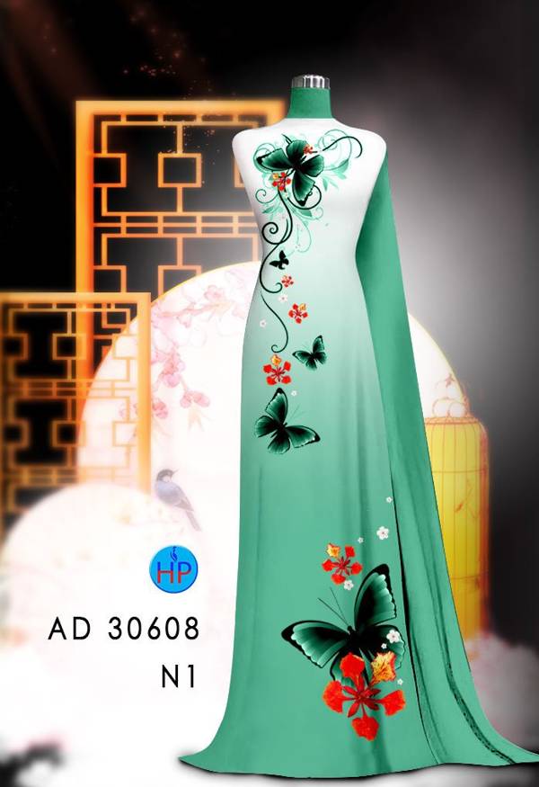 Vải Áo Dài Hoa Phượng AD 30608 37