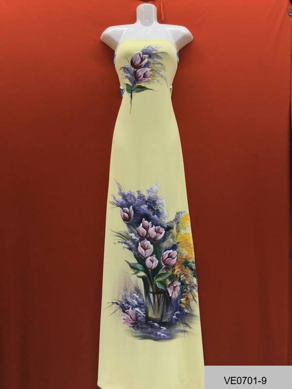 Vải Áo Dài Thái Tuấn Vẽ Hoa Ly AD VE0701_9 3