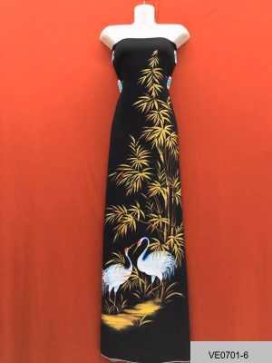 Vải Áo Dài Thái Tuấn Vẽ Tay Cao Cấp Hình Chim Hạc Và Trúc AD VE0701_6 6