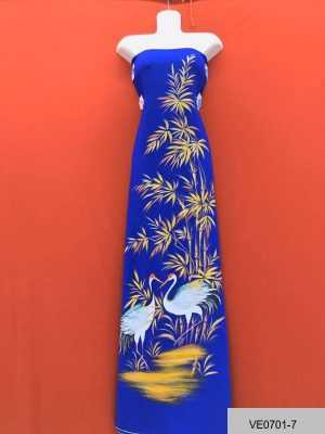 Vải Áo Dài Thái Tuấn Vẽ Tay Cao Cấp Hình Chim Hạc Và Trúc AD VE0701_6 5