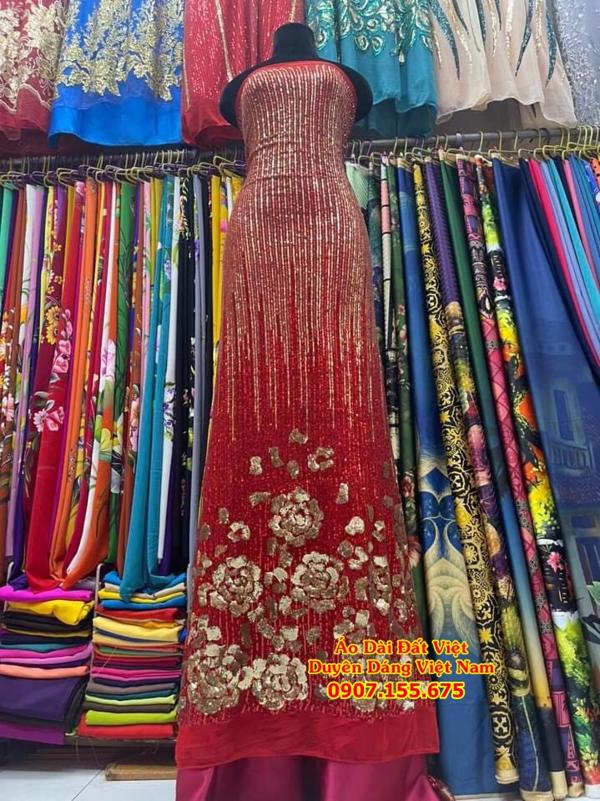 vai ren do may ao dai cuoi 7