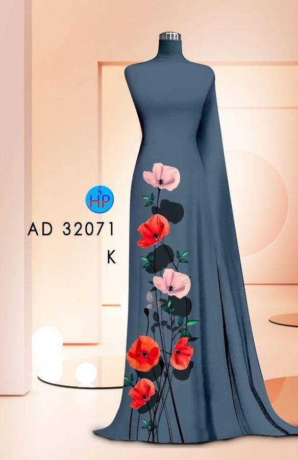 Vải Áo Dài Hoa In 3D AD 32071 37