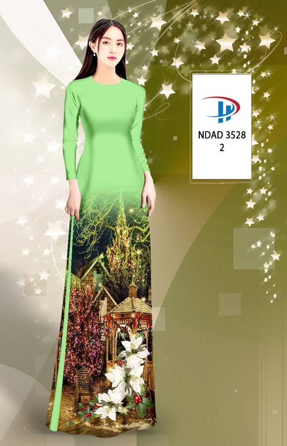 Vải Áo Dài Phong Cảnh Giáng Sinh AD NDAD3528 54