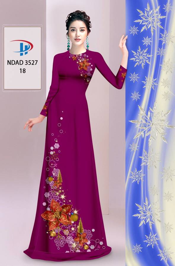Vải Áo Dài Hoa In 3D AD NDAD3527 71