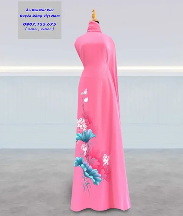 vai ao dai ve tay cao cap hoa sen ad