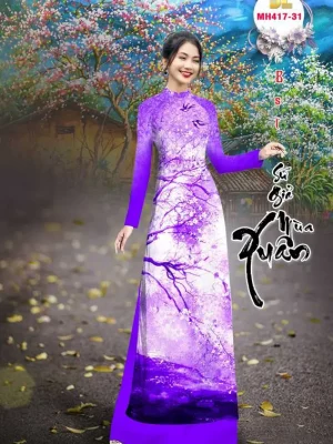 vai ao dai phong canh mua xuan ad mh417