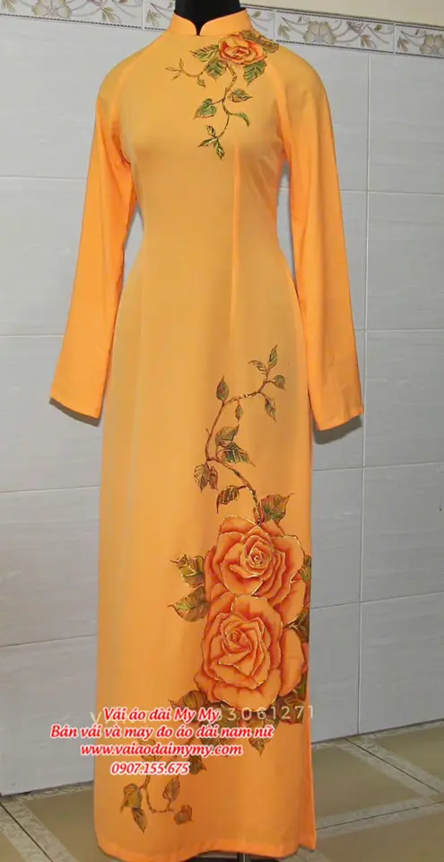 ao dai thiet ke ve tay nghe thuat dinh da cao cap net dep tinh te tai tiem vai ao dai my my 8