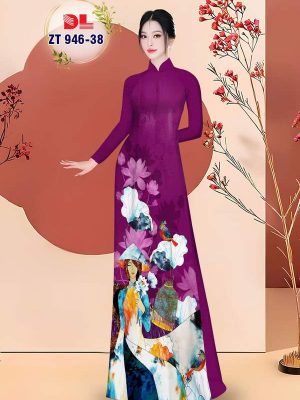 1748567149 158 vai ao dai co gai va hoa sen ad zt946