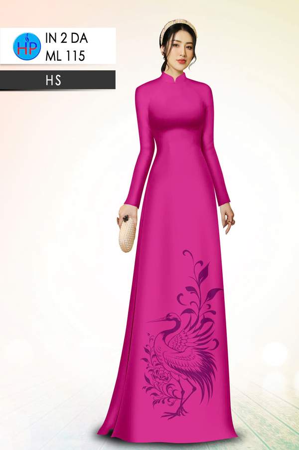 Vải Áo Dài Chim Hạc AD ML115 1 vai ao dai chim hac ad ml115