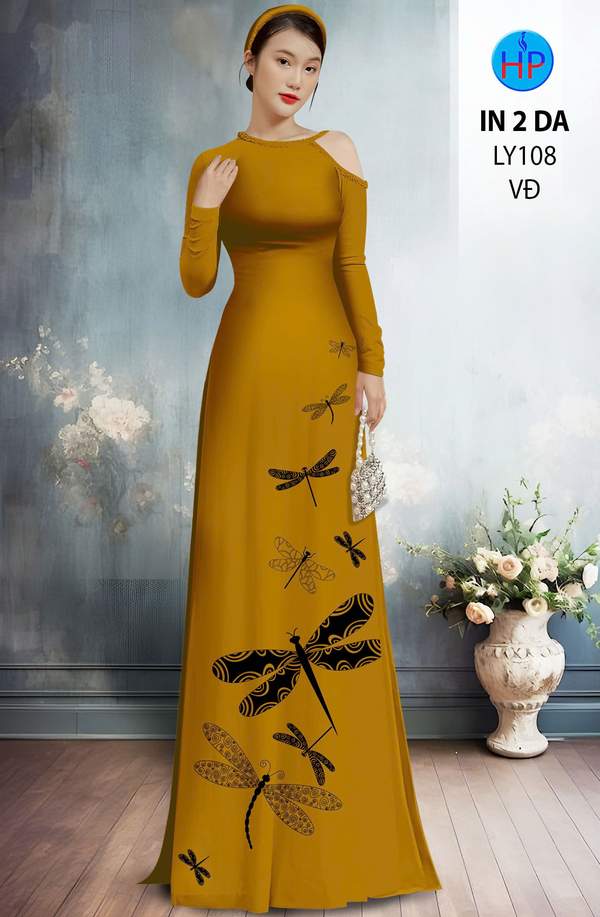 Vải Áo Dài Hình Chuồn Chuồn AD LY108 1 vai ao dai hinh chuon chuon ad ly108