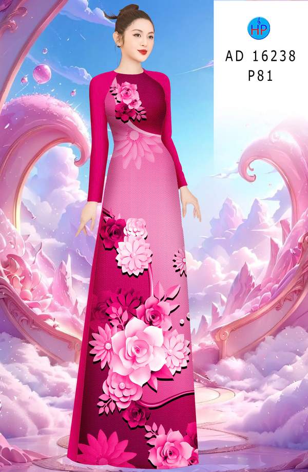 Vải Áo Dài Hoa In 3D AD 16238 1 vai ao dai hoa in 3d ad 16238