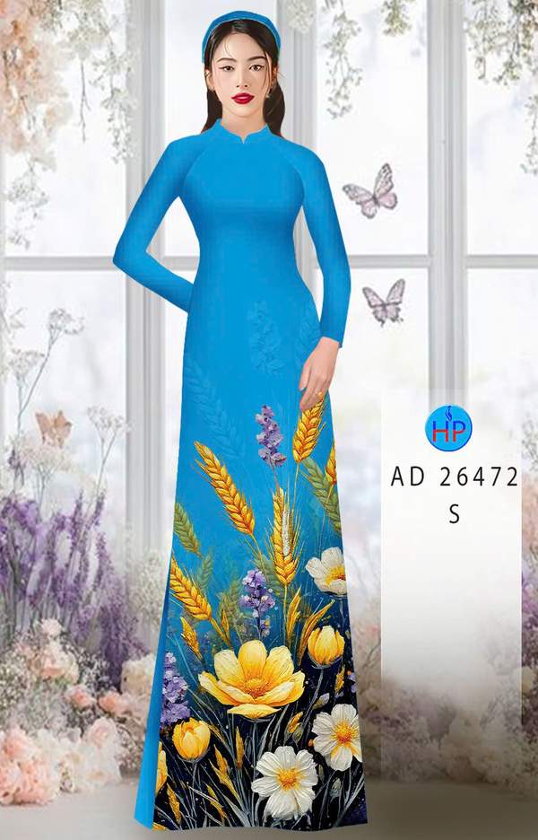Vải Áo Dài Hoa In 3D AD 26472 1 vai ao dai hoa in 3d ad 26472