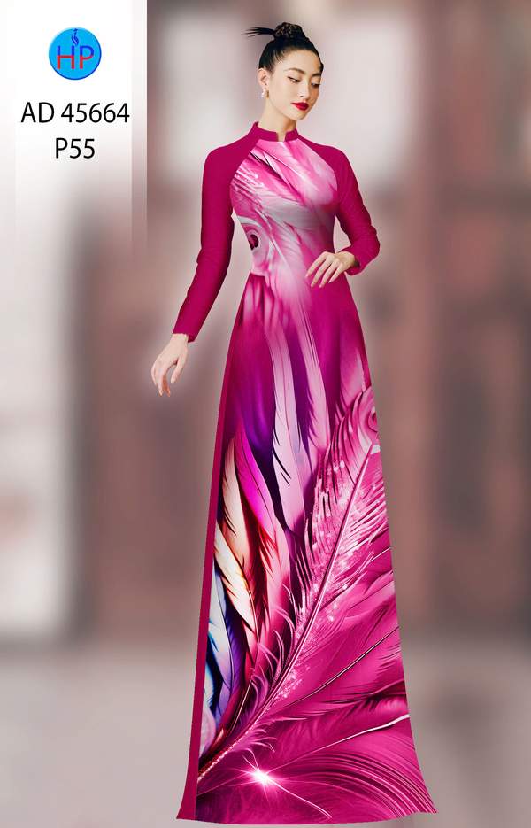 Vải Áo Dài Hoa In 3D AD 45664 1 vai ao dai hoa in 3d ad 45664