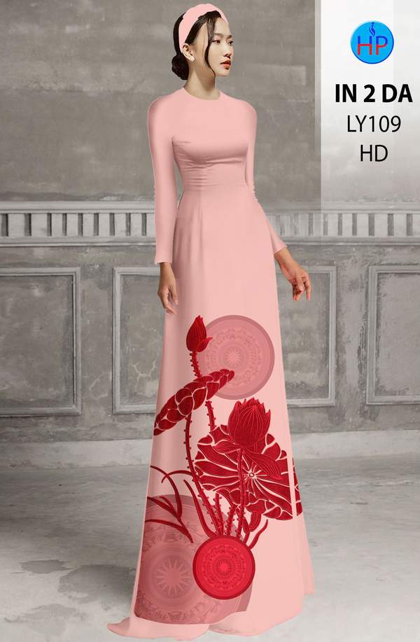 Vải Áo Dài Hoa Sen AD LY109 1 vai ao dai hoa sen ad ly109