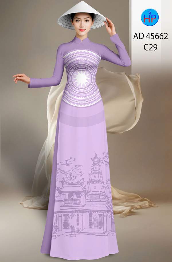Vải Áo Dài Phong Cảnh AD 45662 1 vai ao dai phong canh ad 45662