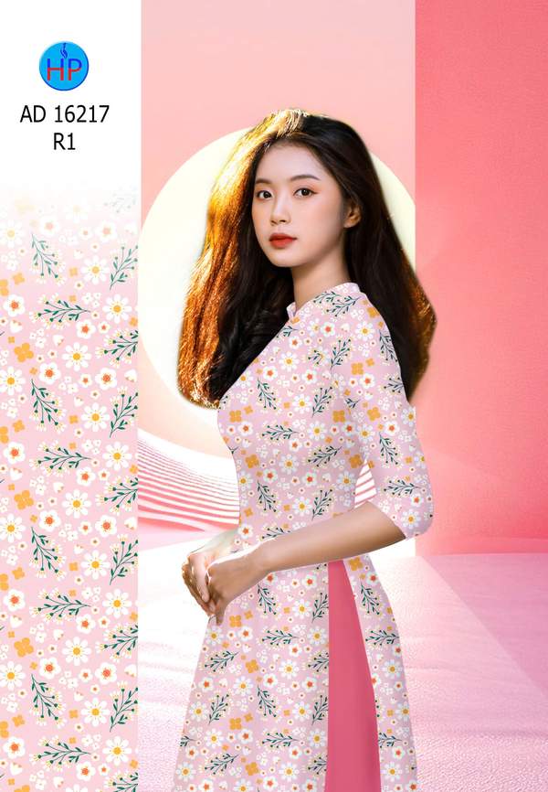 Vải Áo Dài Hoa Đều AD 16217 2 vai ao dai ca tinh o20a