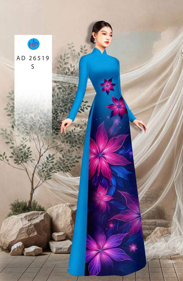 Vải Áo Dài Hoa In 3D AD 26519 4 1762566412 190 vai ao dai hoa in 3d ad 26519