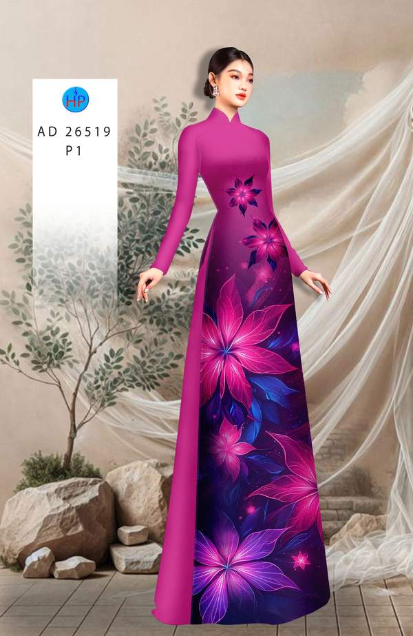 Vải Áo Dài Hoa In 3D AD 26519 8 1762566413 276 vai ao dai hoa in 3d ad 26519