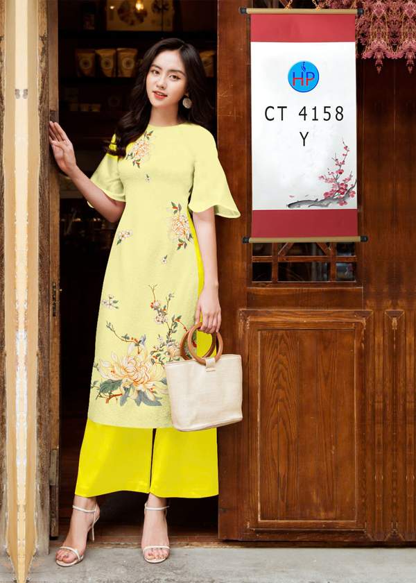 Vải Áo Dài Cách Tân Hoa Sen AD CT4158 1 vai ao dai cach tan hoa sen ad ct4158