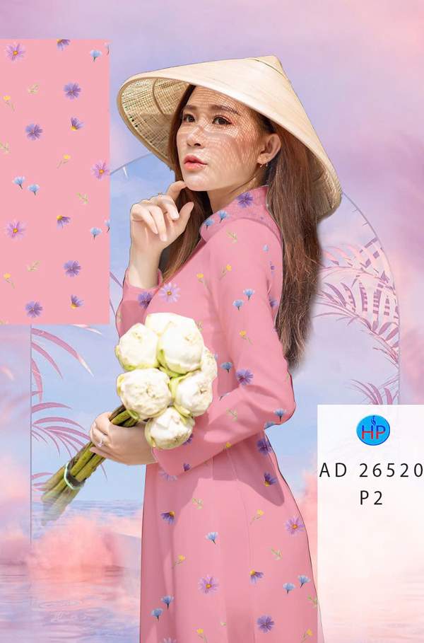 Vải Áo Dài Hoa Đều AD 26520 1 vai ao dai hoa deu ad 26520