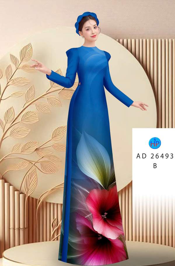 Vải Áo Dài Hoa in 3D AD 26493 1 vai ao dai hoa in 3d ad 26493