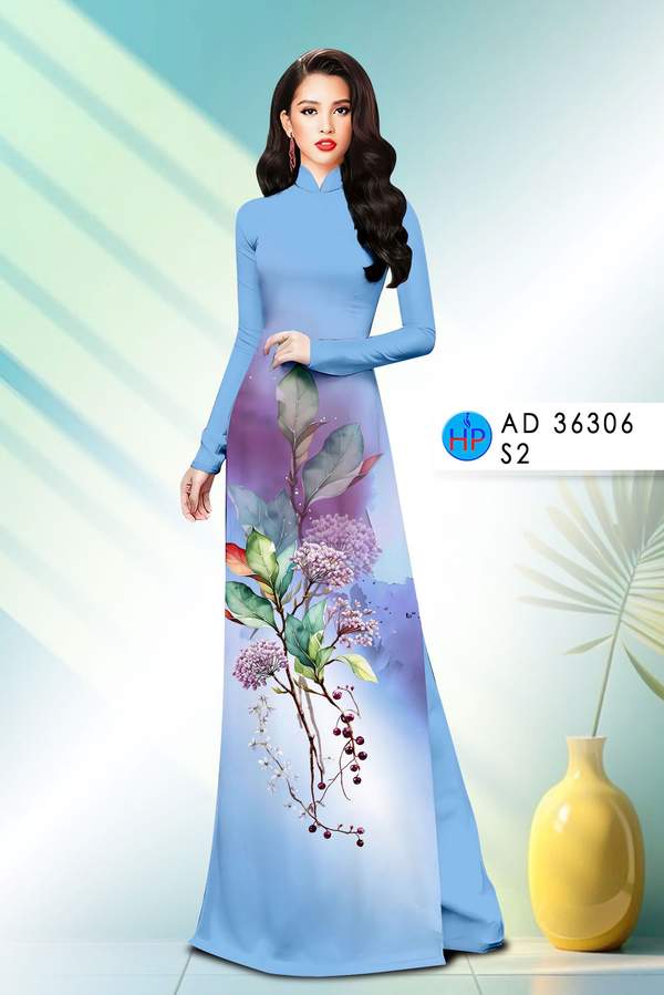 Vải Áo Dài Hoa In 3D AD 36306 1 vai ao dai hoa in 3d ad 36306
