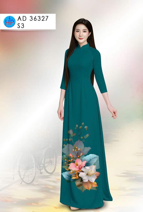Vải Áo Dài Hoa In 3D AD 36327 1 vai ao dai hoa in 3d ad 36327