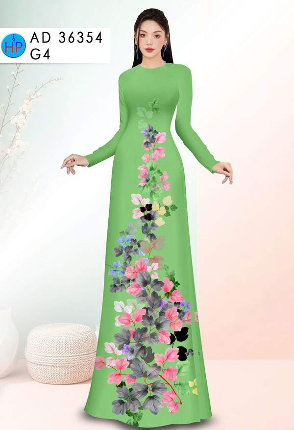 Vải Áo Dài Hoa In 3D AD 36354 2 vai ao dai hoa in 3d ad 36354