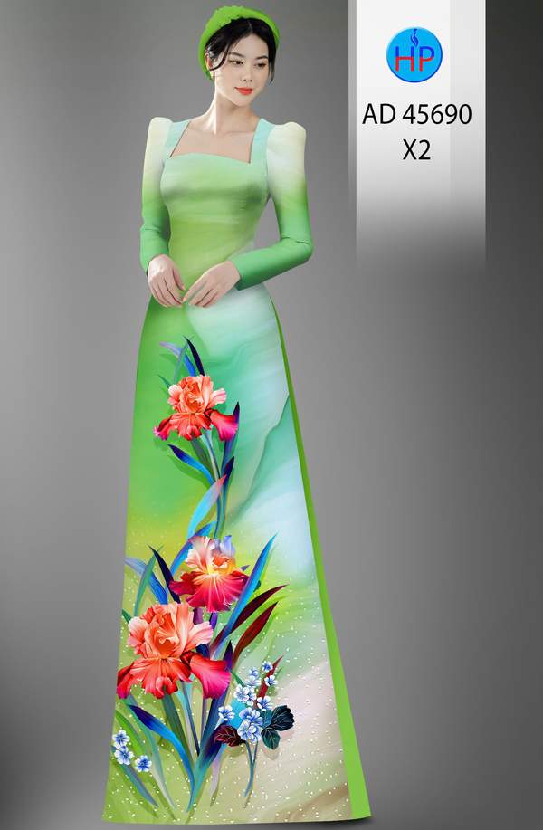 Vải Áo Dài Hoa In 3D AD 45690 1 vai ao dai hoa in 3d ad 45690