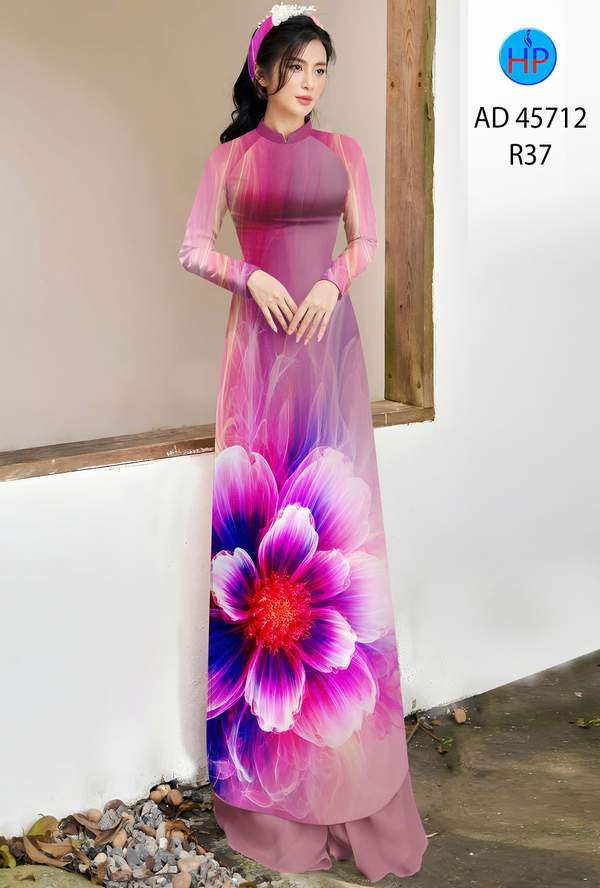 Vải Áo Dài Hoa In 3D AD 45712 2 vai ao dai hoa in 3d ad 45712
