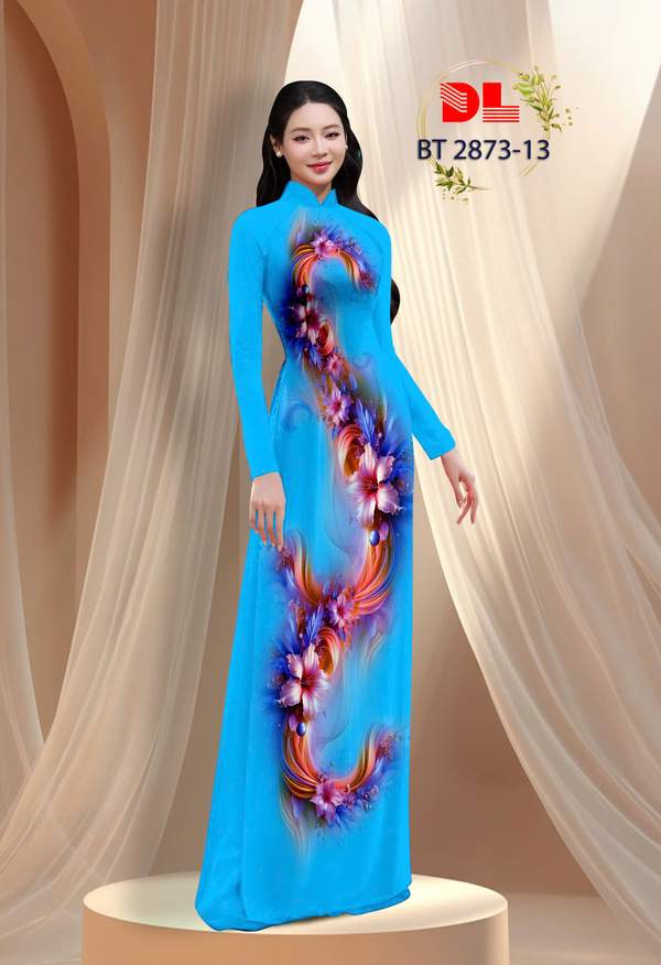 Vải Áo Dài Hoa In 3D AD BT2873 1 vai ao dai hoa in 3d ad bt2873
