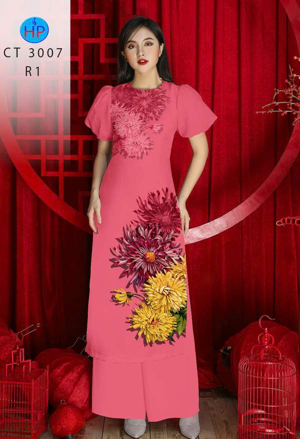 Vải Áo Dài Hoa In 3D AD CT3007 1 vai ao dai hoa in 3d ad ct3007