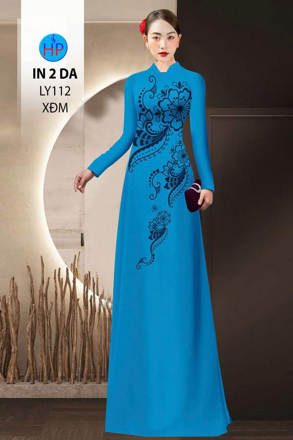 Vải Áo Dài Hoa In 3D AD LY112 2 vai ao dai hoa in 3d ad ly112