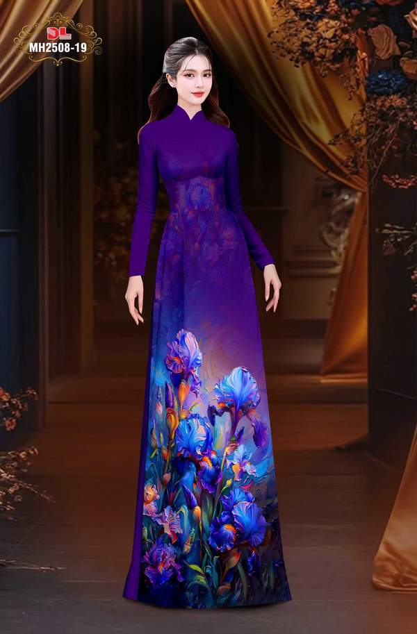 Vải Áo Dài Hoa In 3D AD MH2508 1 vai ao dai hoa in 3d ad mh2508
