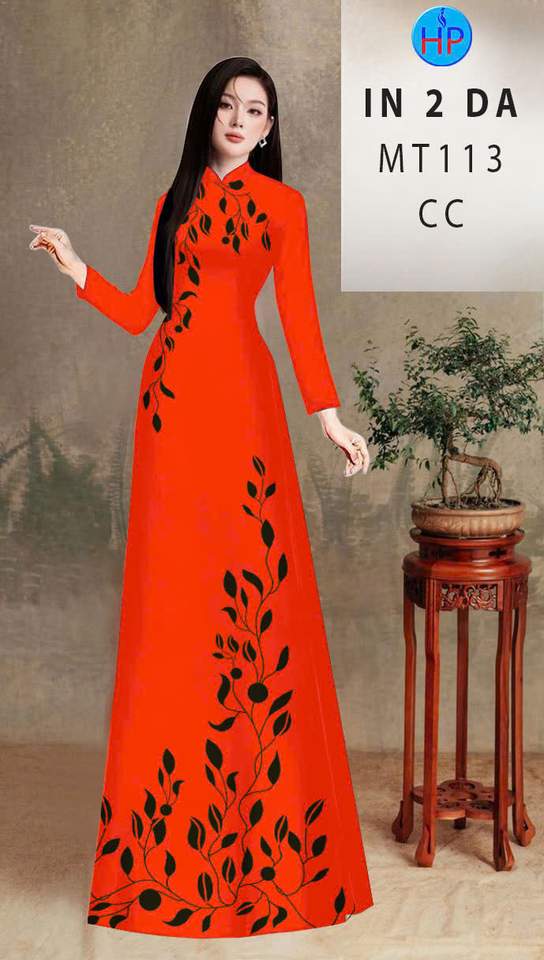 Vải Áo Dài Hoa In 3D AD MT113 2 vai ao dai hoa in 3d ad mt113