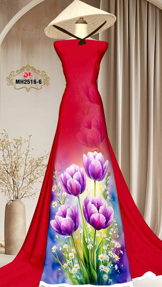 Vải Áo Dài Hoa Tulip AD MH2516 1 vai ao dai hoa tulip ad mh2516