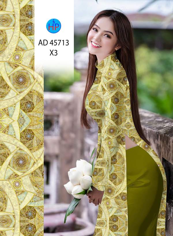 Vải Áo Dài Hoa Văn AD 45713 1 vai ao dai hoa van ad 45713