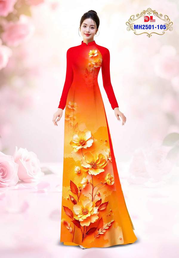Vải Áo Dài Hoa In 3D AD MH2501 3 vai ao dai dep guhs