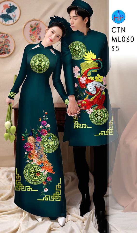 Vải Áo Dài Cặp Đôi Chim Phượng AD CTNML060 4 1766022087 818 vai ao dai cap doi chim phuong ad ctnml060