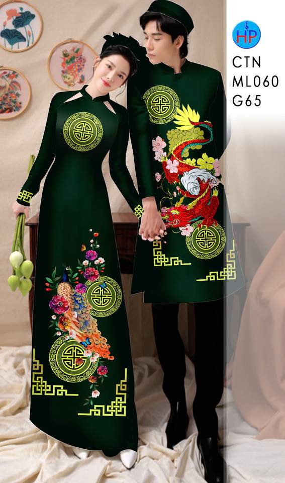 Vải Áo Dài Cặp Đôi Chim Phượng AD CTNML060 9 1766022088 467 vai ao dai cap doi chim phuong ad ctnml060