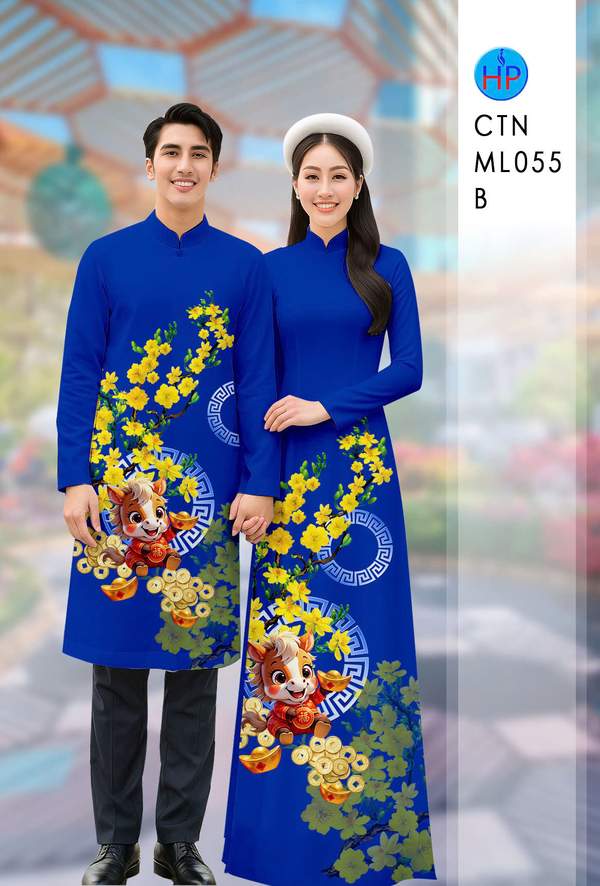 Vải Áo Dài Cặp Đôi Đón Tết AD CTNML055 1 vai ao dai cap doi don tet ad ctnml055