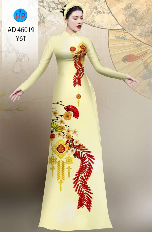 Vải Áo Dài Đón Tết AD 46019 2 vai ao dai don tet ad 46019