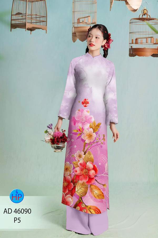 Vải Áo Dài Đón Tết AD 46090 1 vai ao dai don tet ad 46090